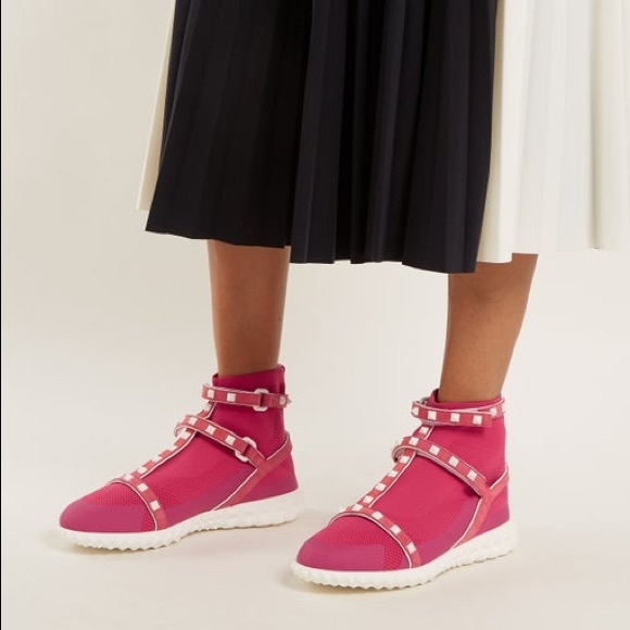 NWT Valentino Garavani Rockstud Caged Sock Sneaker - Picture 2 of 13